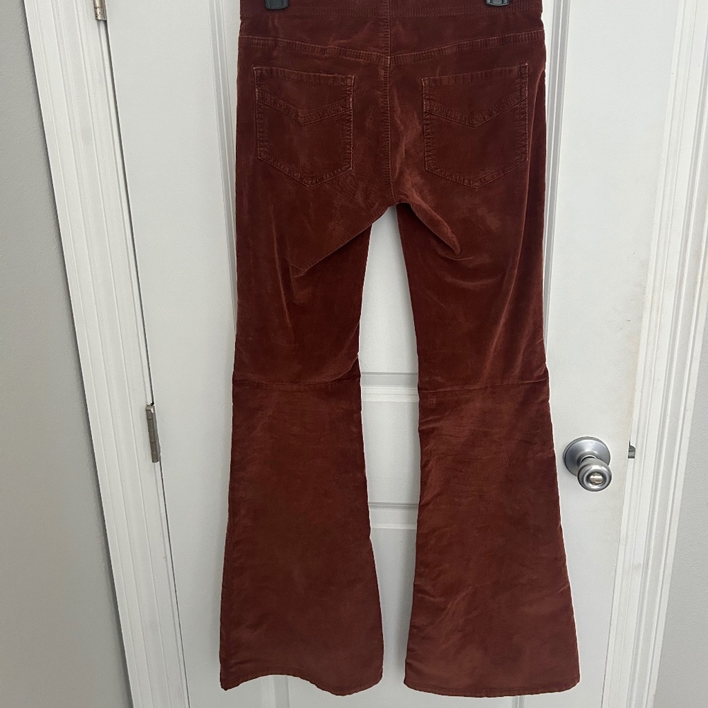 We the free brown corduroy slip on flair pants